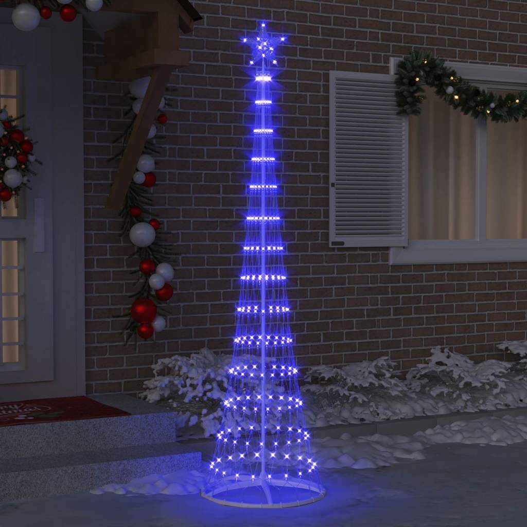 vidaXL LED-Weihnachtsbaum mit 290 LEDs mit Ständer Blau 250 cm Metall