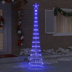 vidaXL LED-Weihnachtsbaum mit 290 LEDs mit Ständer Blau 250 cm Metall