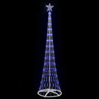 vidaXL LED-Weihnachtsbaum mit 290 LEDs mit Ständer Blau 250 cm Metall