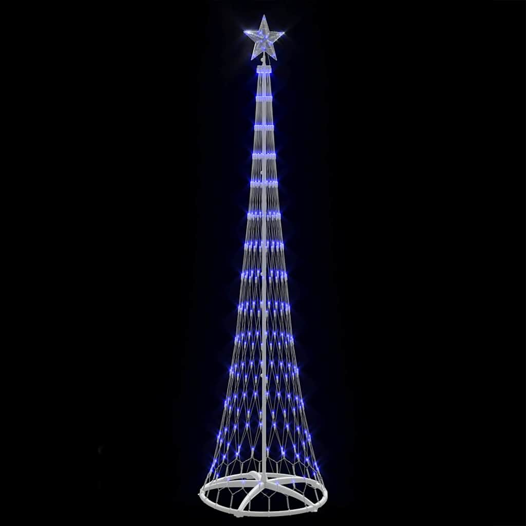 vidaXL LED-Weihnachtsbaum mit 290 LEDs mit Ständer Blau 250 cm Metall