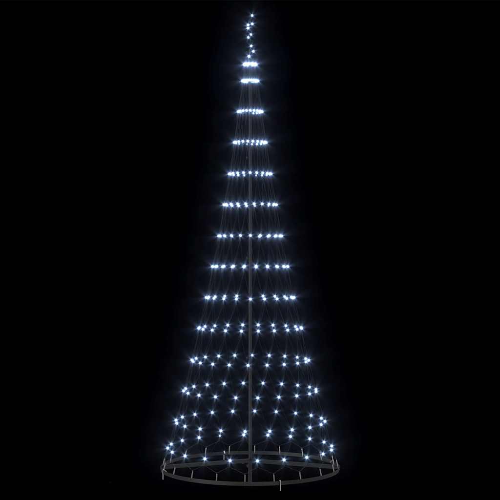 vidaXL LED-Weihnachtsbaum mit 295 LEDs Kaltweiß 250 cm Metall