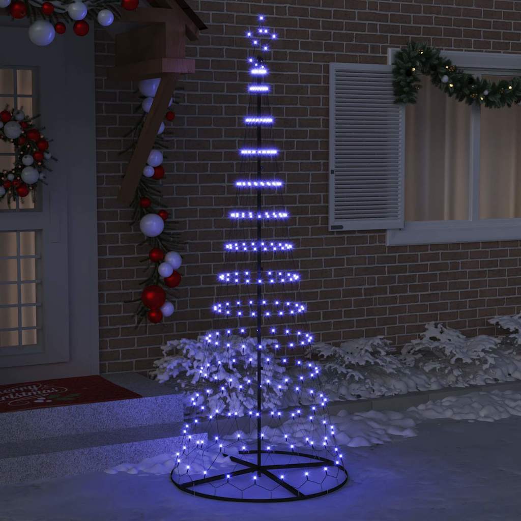 vidaXL LED-Weihnachtsbaum mit 295 LEDs mit Ständer Blau 250 cm Metall