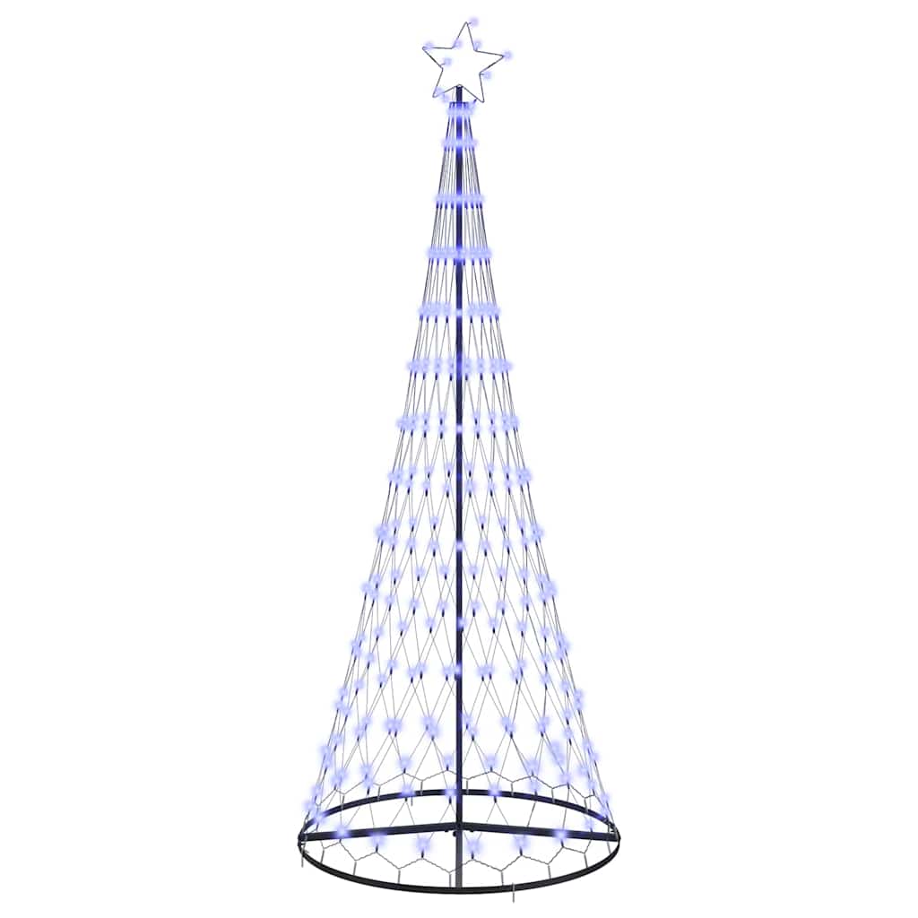 vidaXL LED-Weihnachtsbaum mit 295 LEDs mit Ständer Blau 250 cm Metall