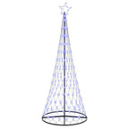 vidaXL LED-Weihnachtsbaum mit 295 LEDs mit Ständer Blau 250 cm Metall