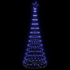 vidaXL LED-Weihnachtsbaum mit 295 LEDs mit Ständer Blau 250 cm Metall