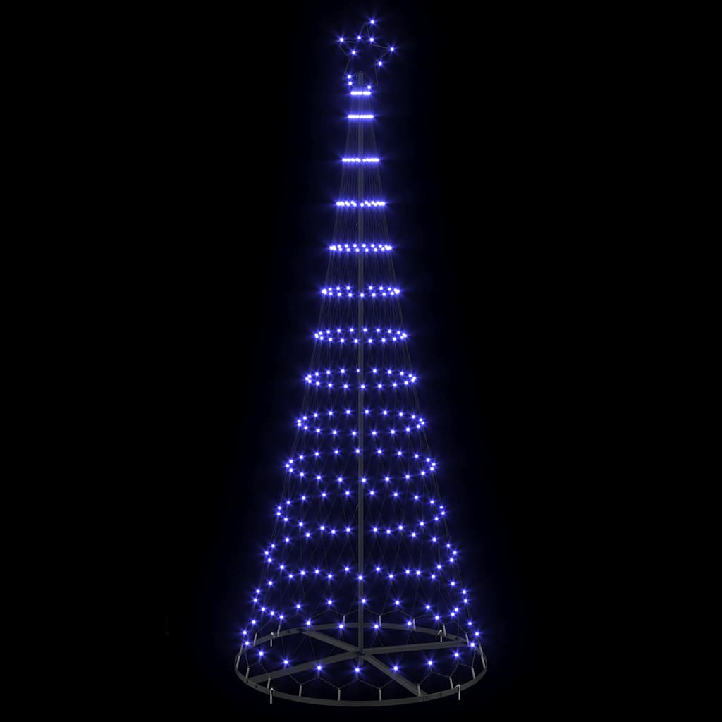 vidaXL LED-Weihnachtsbaum mit 295 LEDs mit Ständer Blau 250 cm Metall