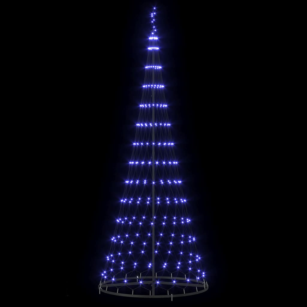 vidaXL LED-Weihnachtsbaum mit 295 LEDs mit Ständer Blau 250 cm Metall
