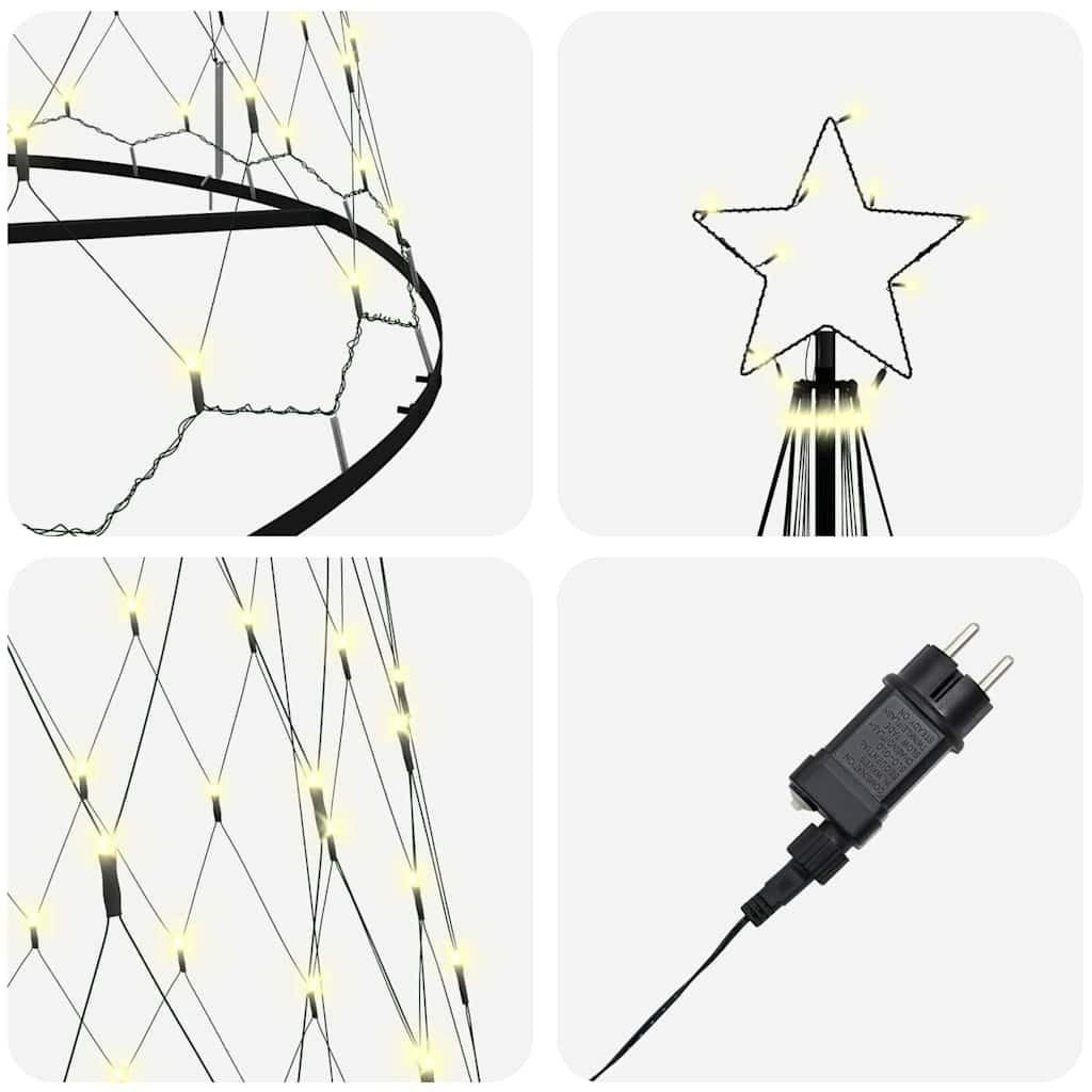 vidaXL LED-Weihnachtsbaum mit 555 LEDs Warmes Weiß 500 cm Metall