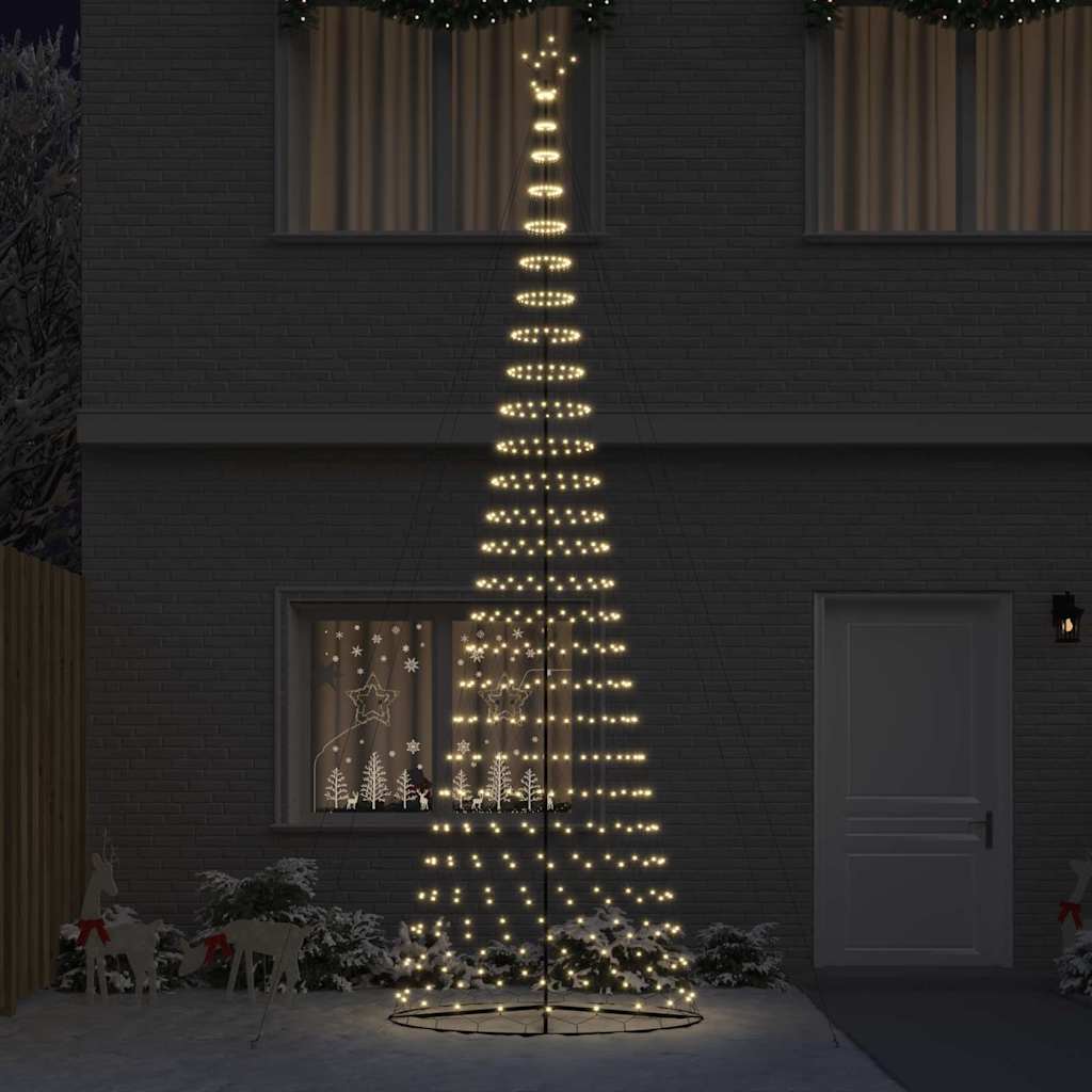 vidaXL LED-Weihnachtsbaum mit 555 LEDs Warmes Weiß 500 cm Metall