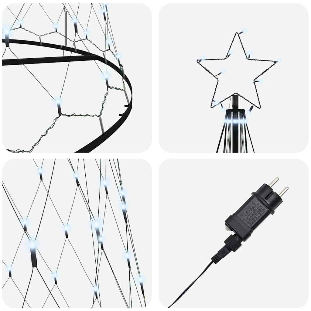 vidaXL LED-Weihnachtsbaum mit 555 LEDs Kaltweiß 500 cm Metall