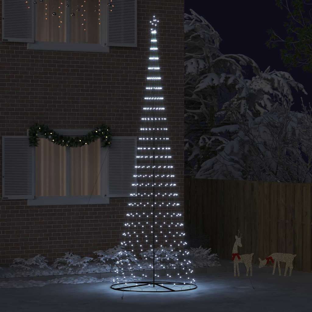 vidaXL LED-Weihnachtsbaum mit 555 LEDs Kaltweiß 500 cm Metall