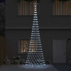 vidaXL LED-Weihnachtsbaum mit 555 LEDs Kaltweiß 500 cm Metall