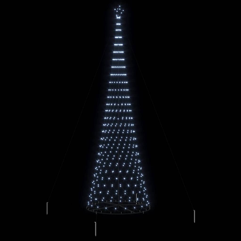 vidaXL LED-Weihnachtsbaum mit 555 LEDs Kaltweiß 500 cm Metall
