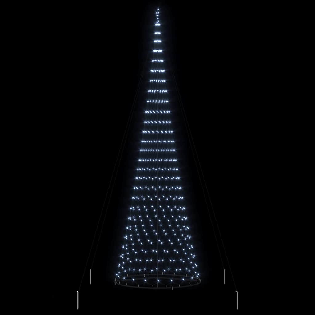 vidaXL LED-Weihnachtsbaum mit 555 LEDs Kaltweiß 500 cm Metall