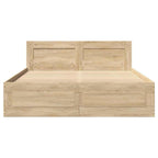 vidaXL Bettrahmen mit Kopfteil 2 pcs Sonoma 137 x 188 cm Holzwerkstoff
