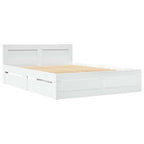 vidaXL Bettrahmen mit Kopfteil 2 pcs Weiß 137 x 188 cm Holzwerkstoff