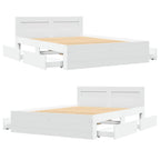 vidaXL Bettrahmen mit Kopfteil 2 pcs Weiß 137 x 188 cm Holzwerkstoff