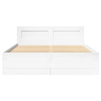 vidaXL Bettrahmen mit Kopfteil 2 pcs Weiß 137 x 188 cm Holzwerkstoff