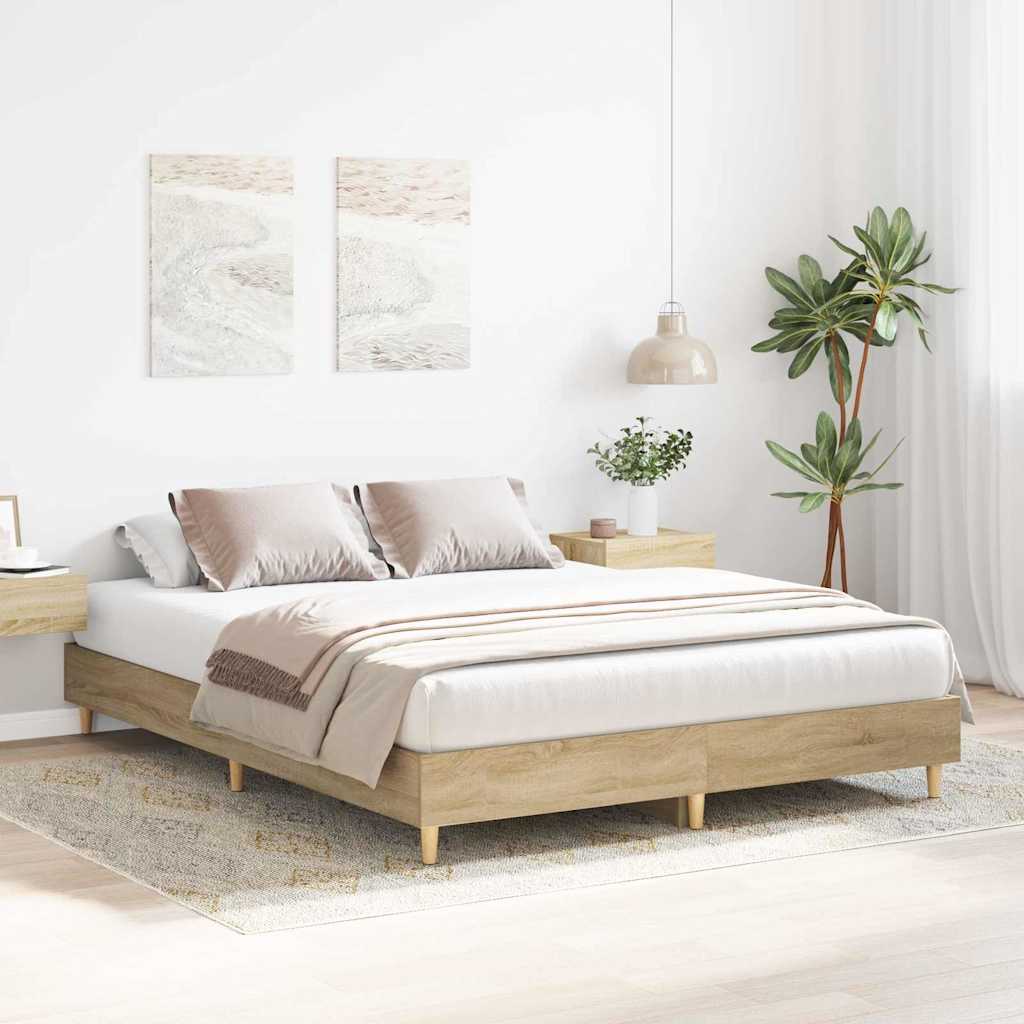 vidaXL Bettrahmen 2 pcs Sonoma 152 x 203 cm Holzwerkstoff