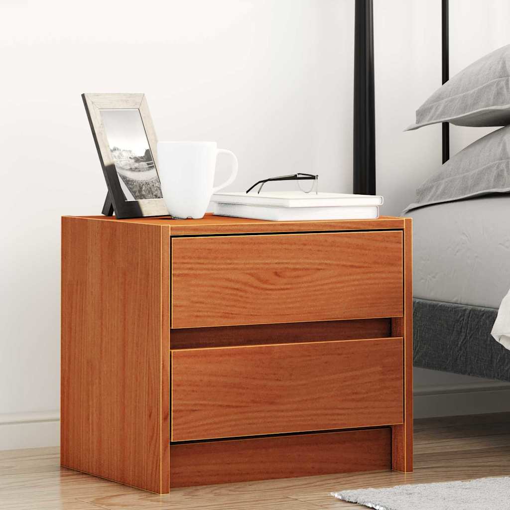 vidaXL Nachttische 2 pcs Wachsbraun 40 x 30.5 x 35.5 cm Kiefernholz