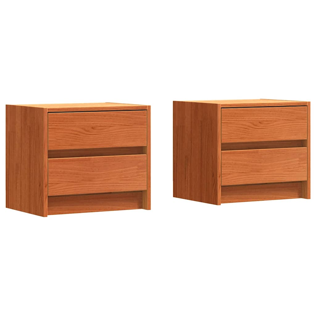 vidaXL Nachttische 2 pcs Wachsbraun 40 x 30.5 x 35.5 cm Kiefernholz