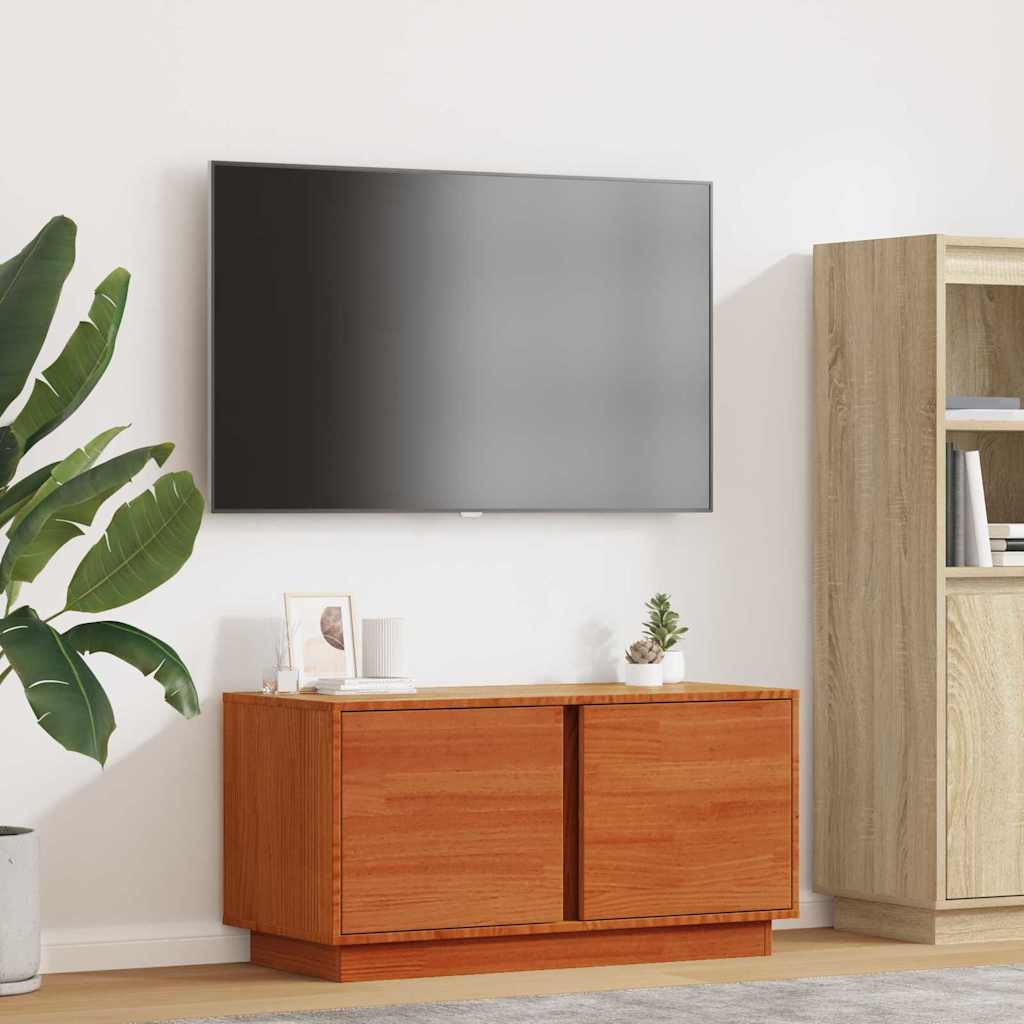 vidaXL TV-Schränk Wachsbraun 80 x 35 x 40,5 cm Massives Kiefernholz