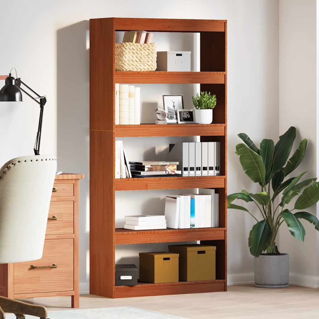 vidaXL Bücherregal Wachsbraun 80 x 30 x 167,5 cm Massives Kiefernholz
