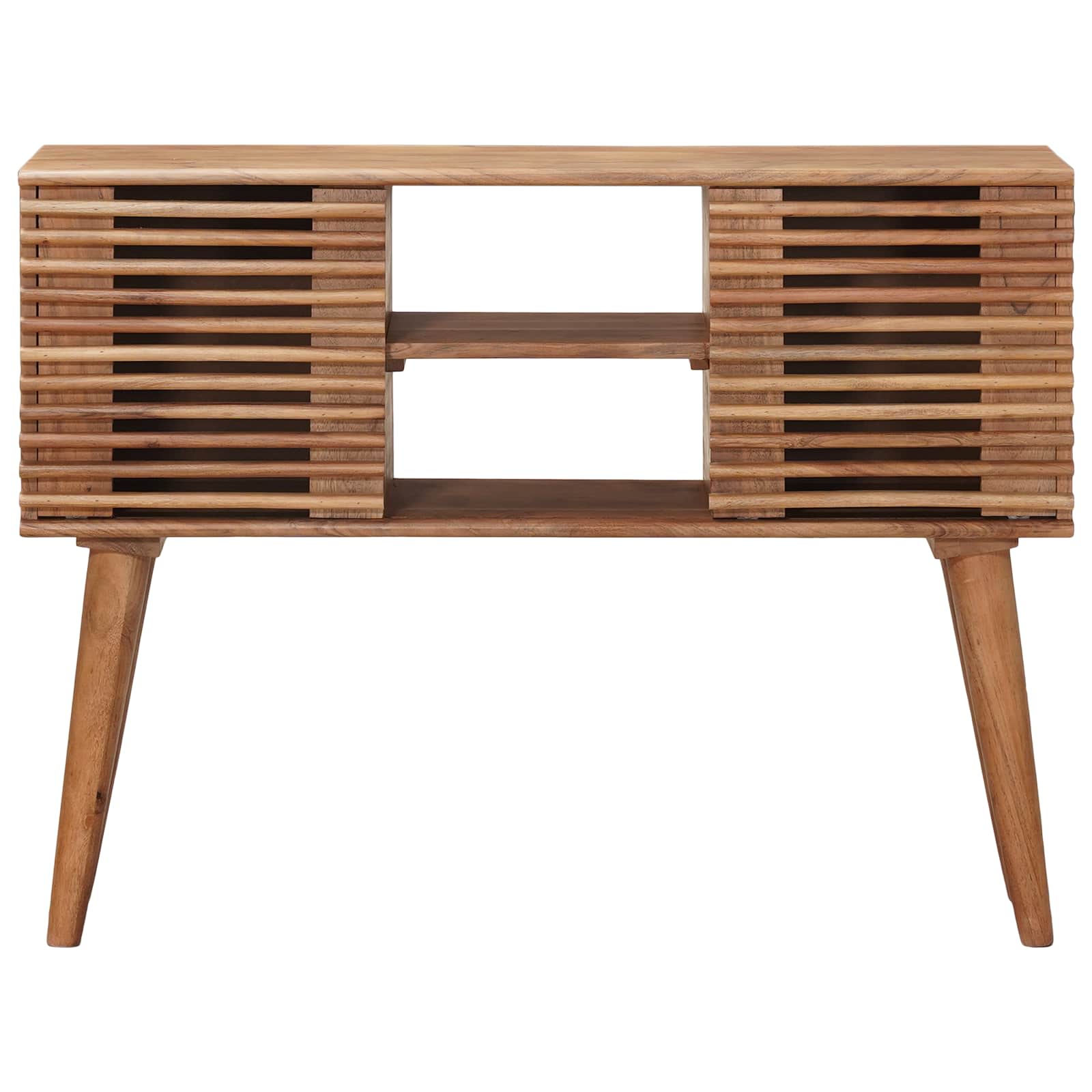 vidaXL Handgefertigter Beistelltisch Teakbraun 100 x 30 x 75 cm