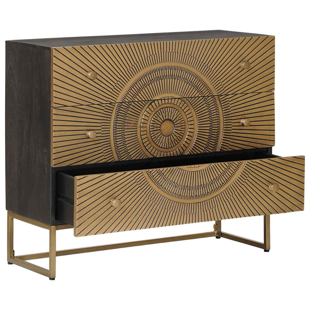 vidaXL Schubladenschrank mit Schubladen Messing 75 x 30 x 65 cm