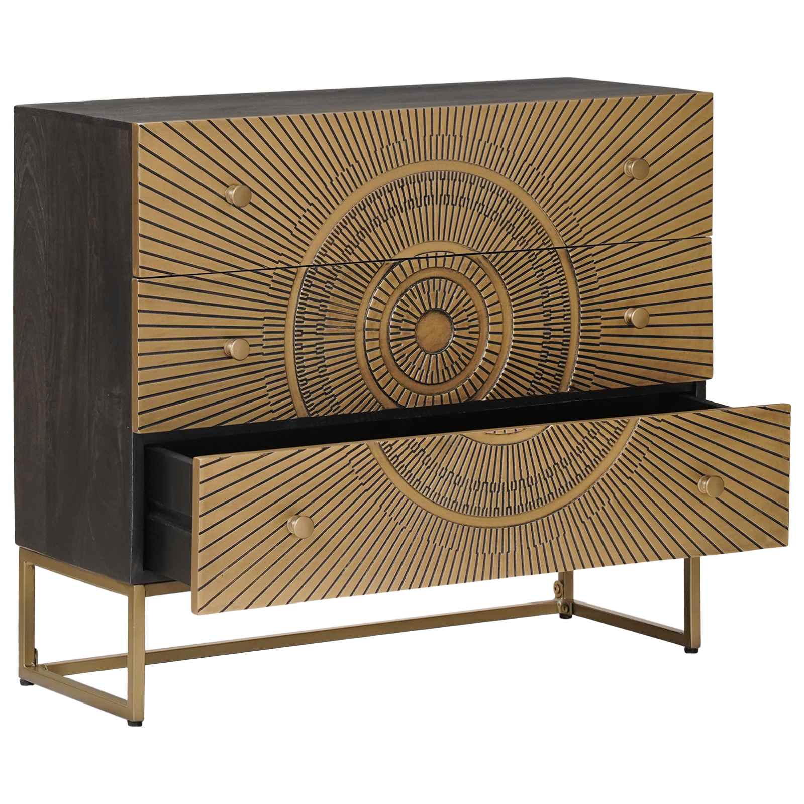 vidaXL Schubladenschrank mit Schubladen Messing 75 x 30 x 65 cm