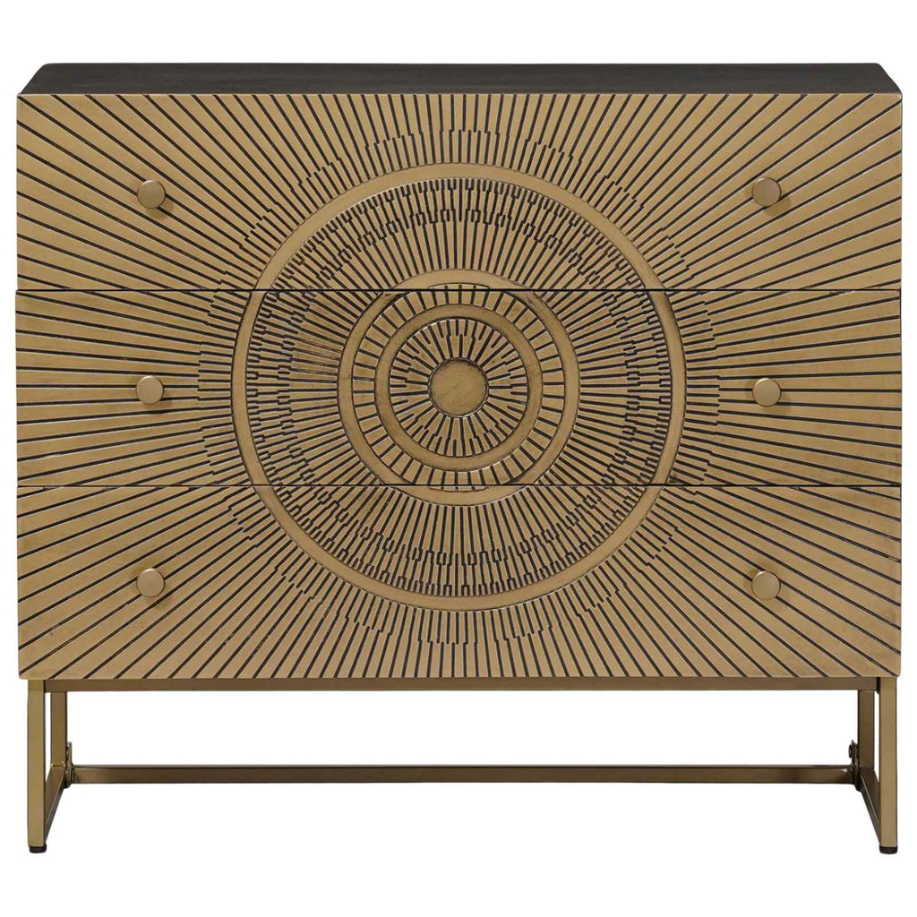 vidaXL Schubladenschrank mit Schubladen Messing 75 x 30 x 65 cm