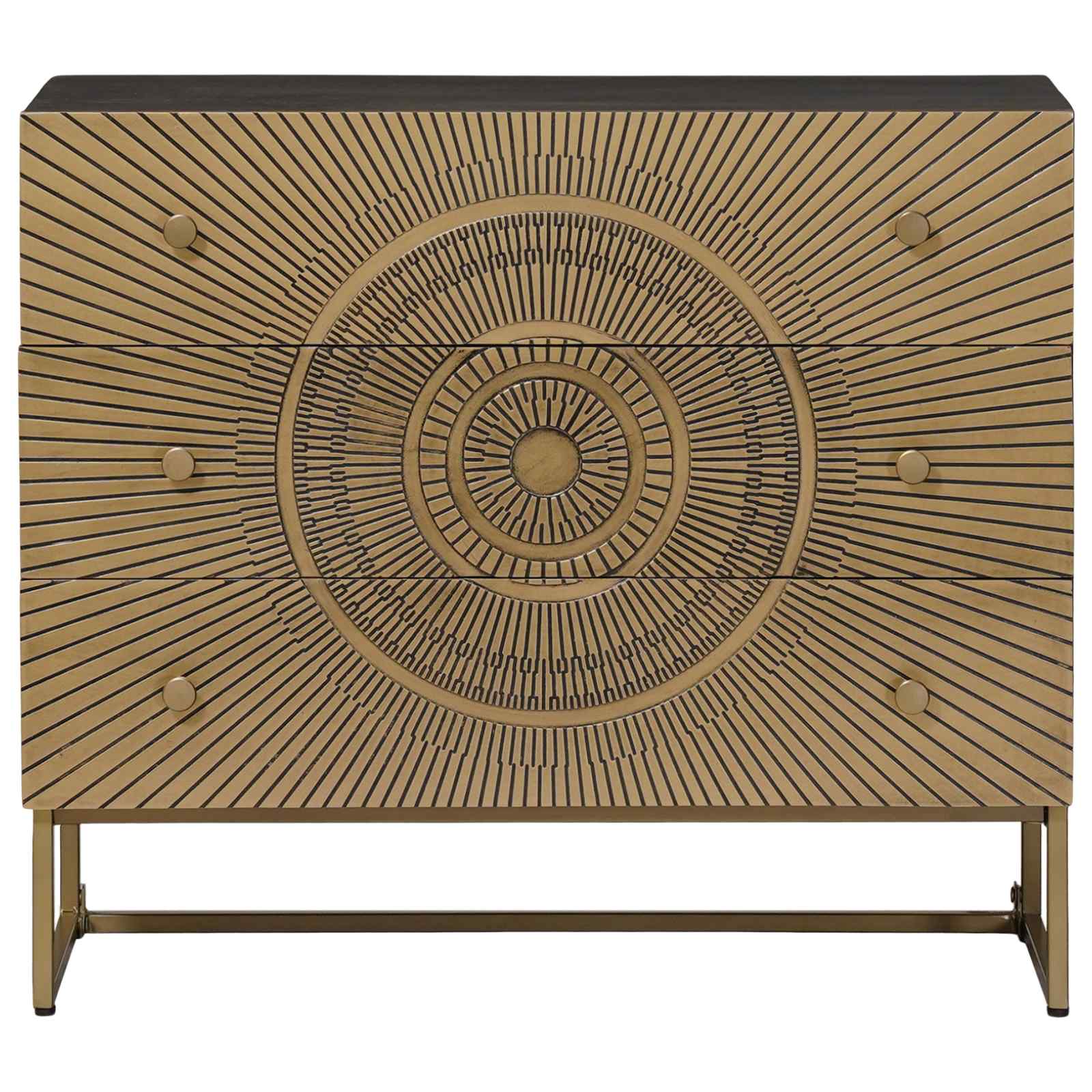 vidaXL Schubladenschrank mit Schubladen Messing 75 x 30 x 65 cm