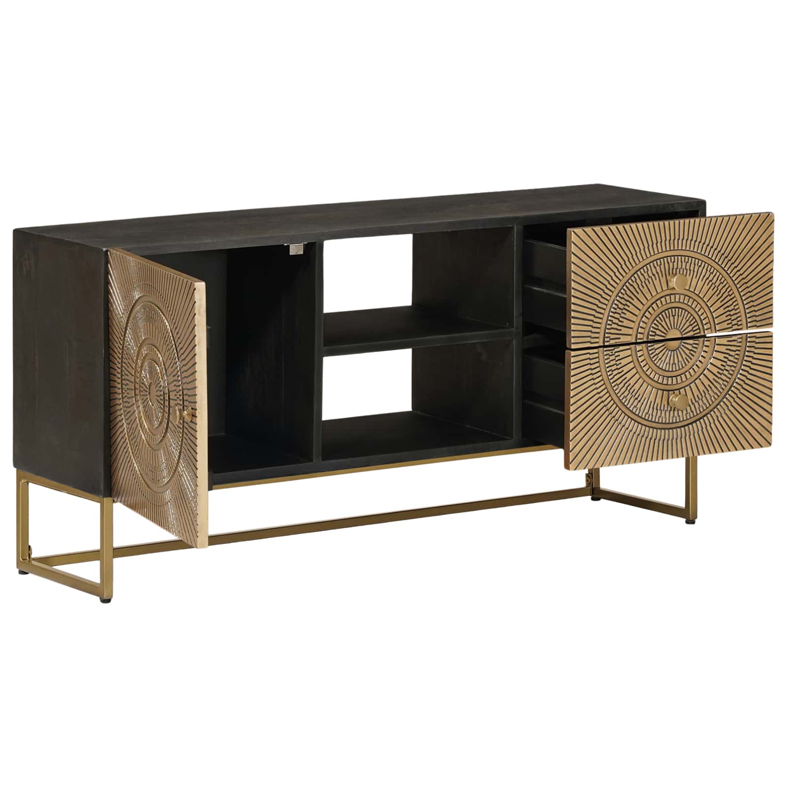 vidaXL TV-Schränk mit Schubladen mit Regal Messing 105 x 30 x 50 cm
