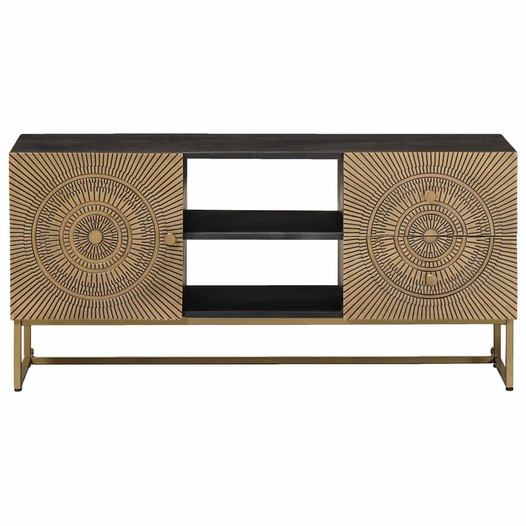 vidaXL TV-Schränk mit Schubladen mit Regal Messing 105 x 30 x 50 cm