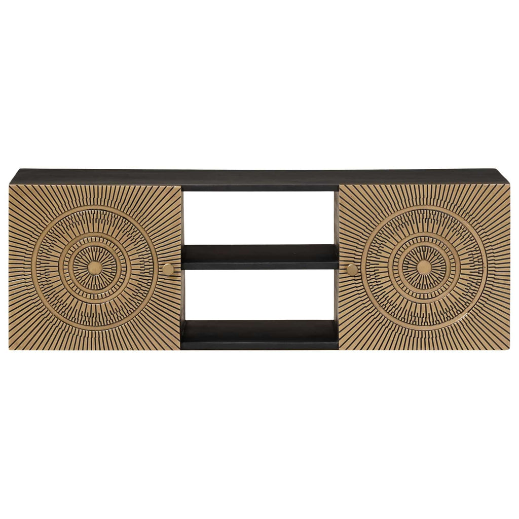 vidaXL TV-Schränk mit Regal mit Speicher Messing 105 x 30 x 35 cm