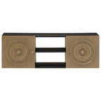 vidaXL TV-Schränk mit Regal mit Speicher Messing 105 x 30 x 35 cm