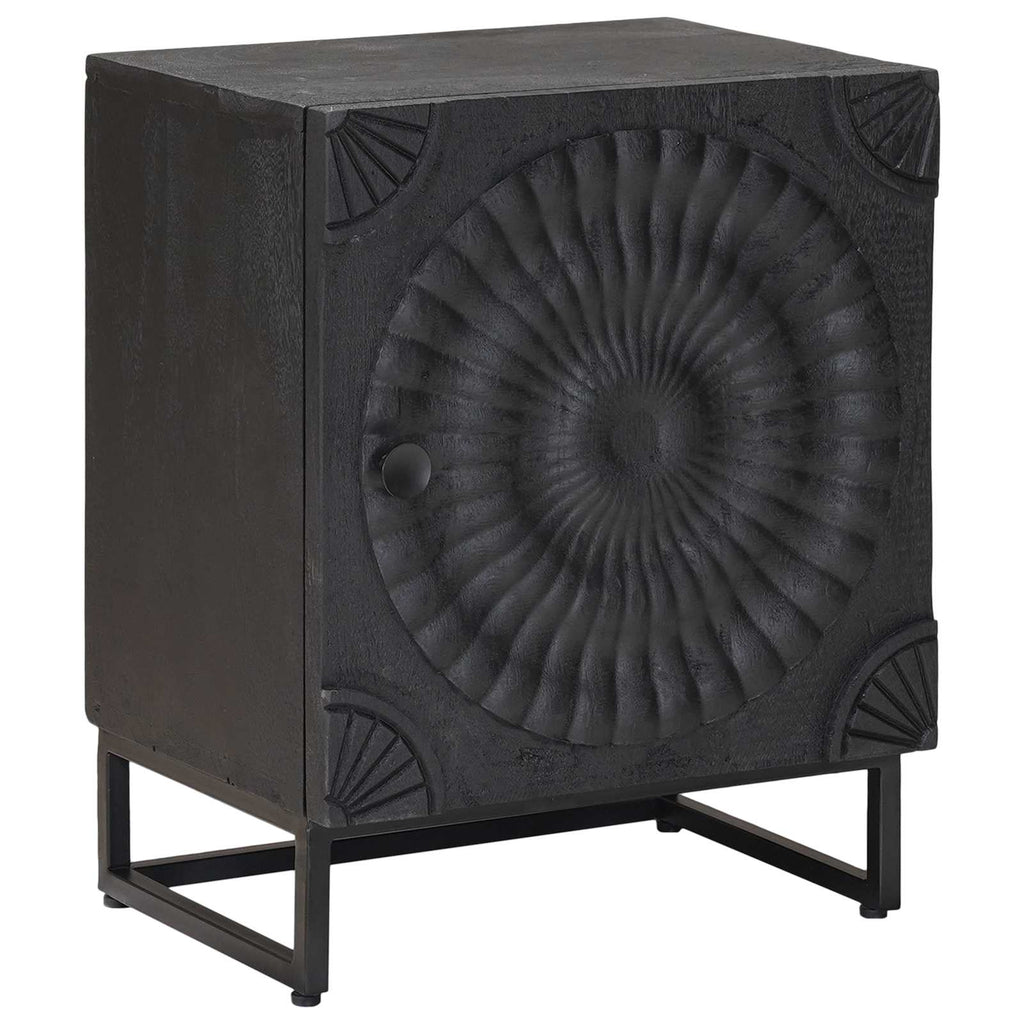 vidaXL Handgefertigter Nachttisch Schwarz 40 x 30 x 50 cm