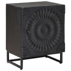 vidaXL Handgefertigter Nachttisch Schwarz 40 x 30 x 50 cm