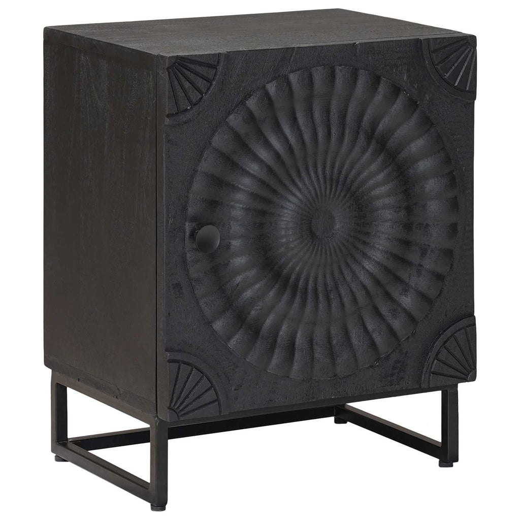 vidaXL Handgefertigter Nachttisch Schwarz 40 x 30 x 50 cm