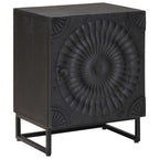 vidaXL Handgefertigter Nachttisch Schwarz 40 x 30 x 50 cm
