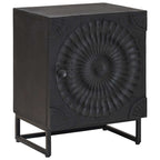 vidaXL Handgefertigter Nachttisch Schwarz 40 x 30 x 50 cm