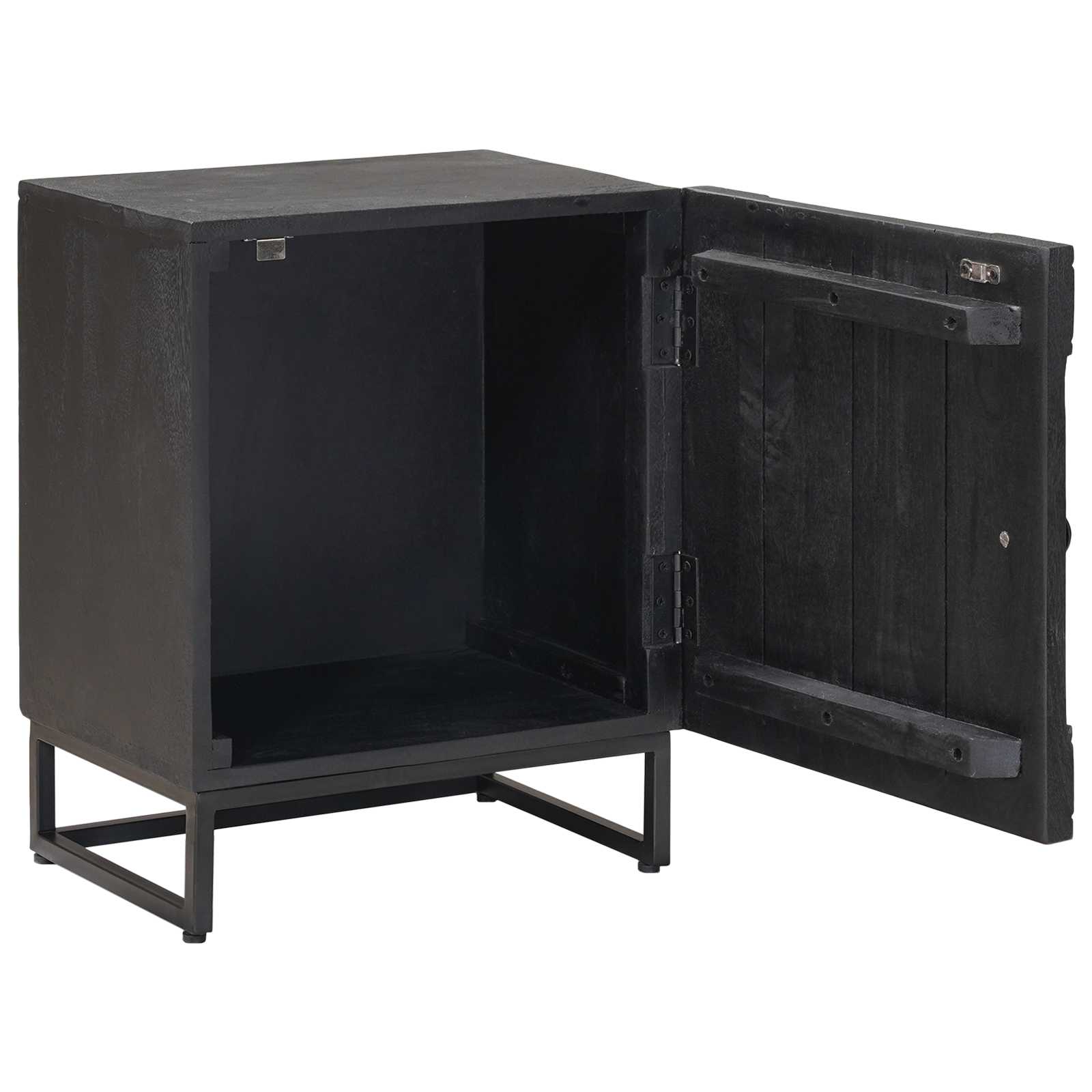 vidaXL Handgefertigter Nachttisch Schwarz 40 x 30 x 50 cm