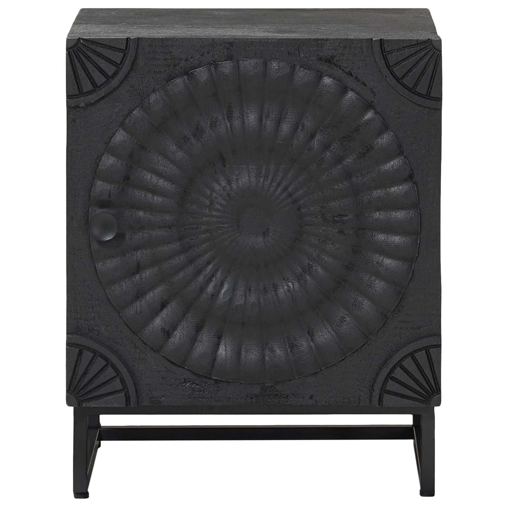 vidaXL Handgefertigter Nachttisch Schwarz 40 x 30 x 50 cm