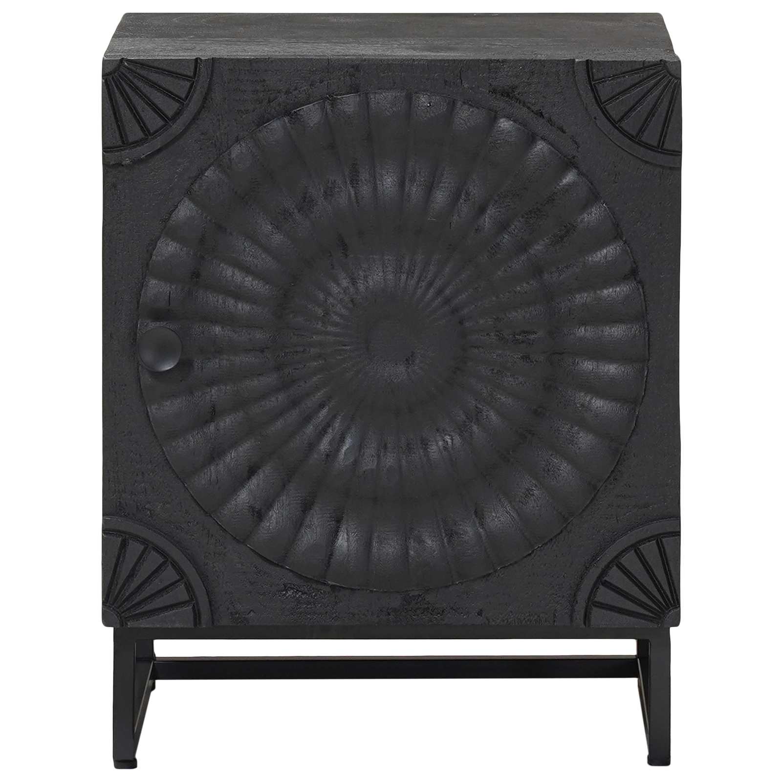vidaXL Handgefertigter Nachttisch Schwarz 40 x 30 x 50 cm
