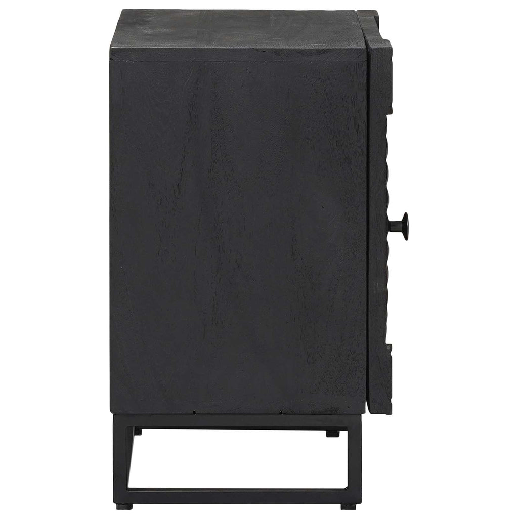 vidaXL Handgefertigter Nachttisch Schwarz 40 x 30 x 50 cm
