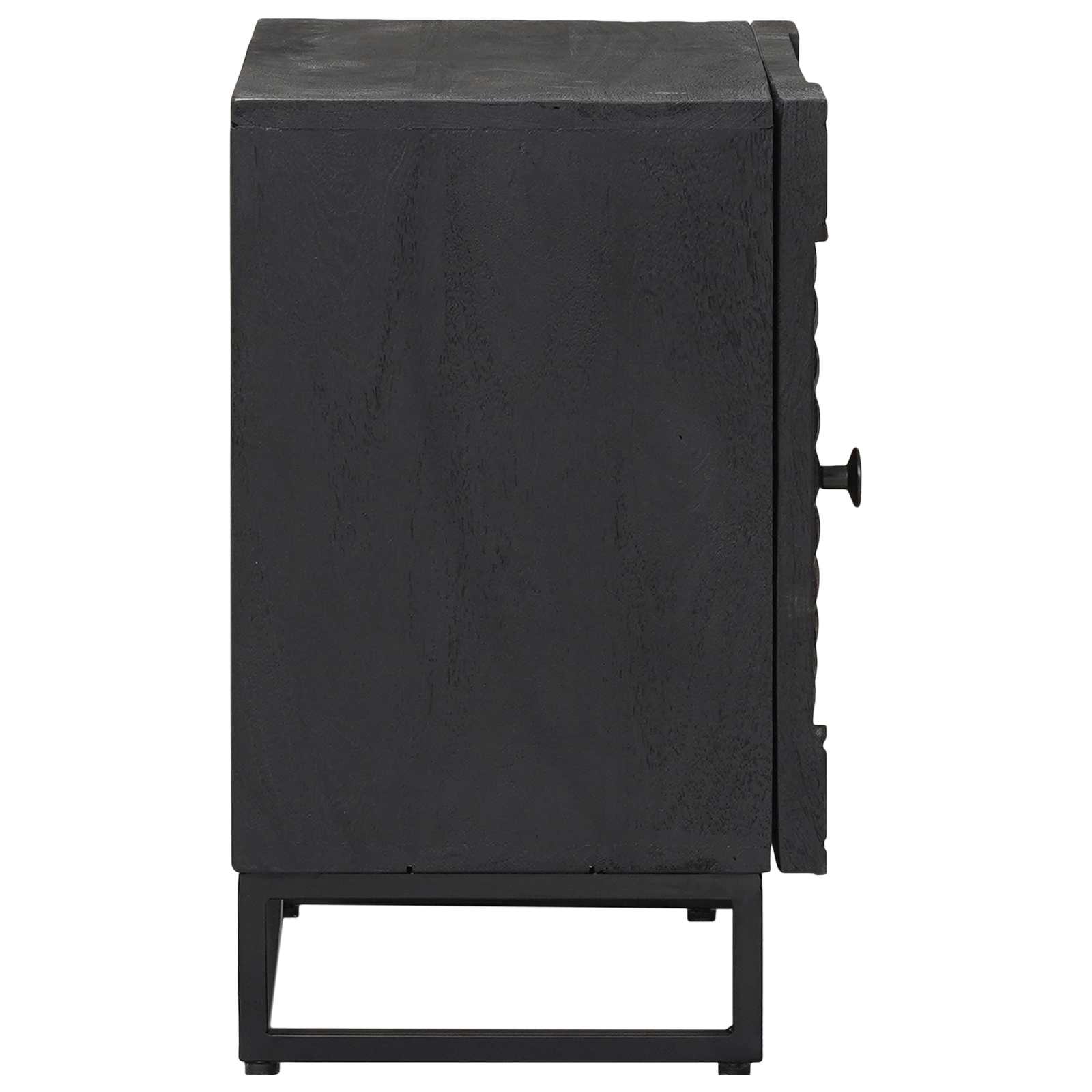 vidaXL Handgefertigter Nachttisch Schwarz 40 x 30 x 50 cm