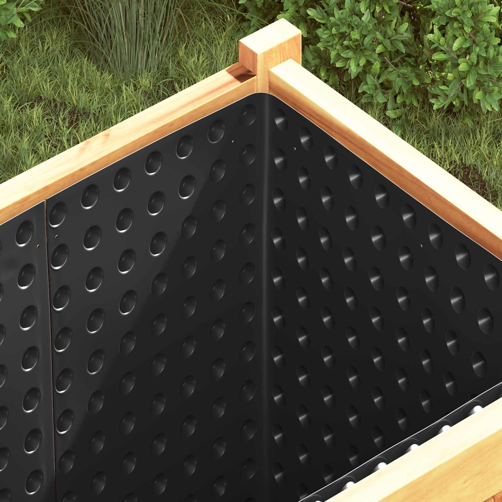 vidaXL Dimpled Drainage Sheet Schwarz 0,5 x 20 m HDPE