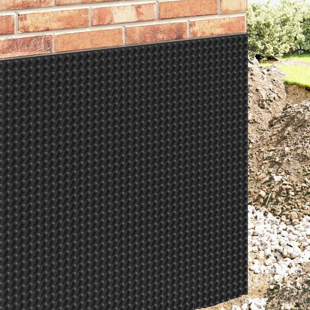 vidaXL Dimpled Drainage Sheet Schwarz 0,5 x 20 m HDPE