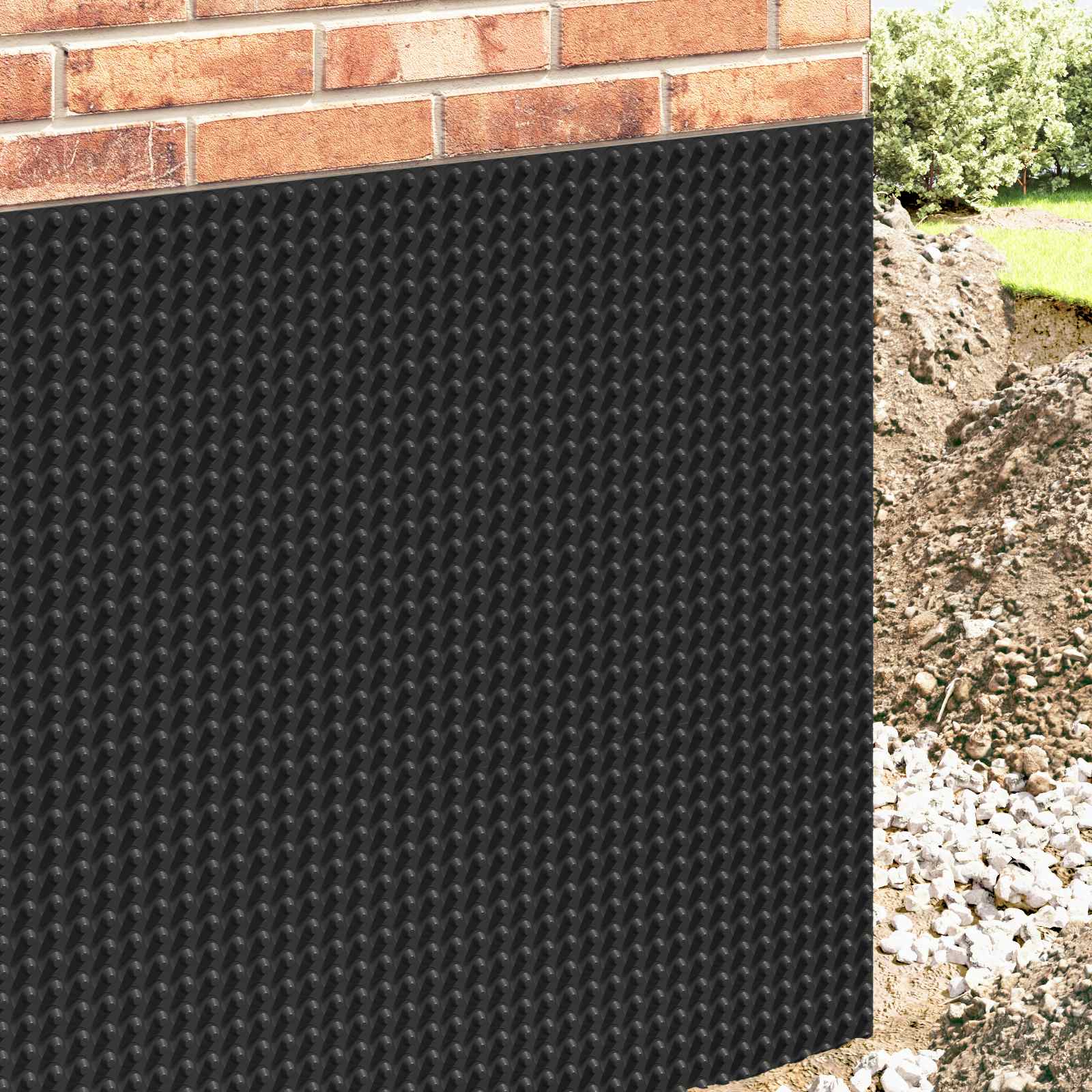 vidaXL Dimpled Drainage Sheet Schwarz 0,5 x 20 m HDPE