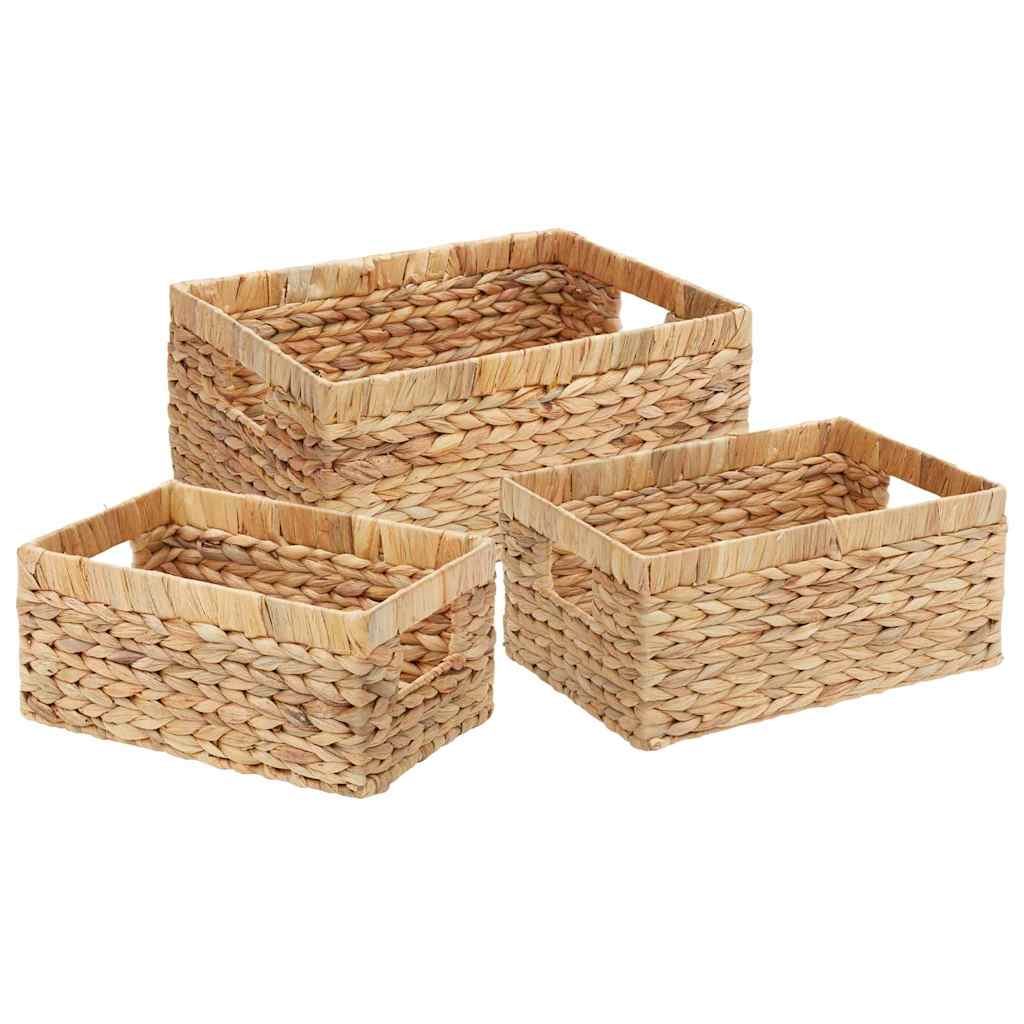vidaXL Aufbewahrungskörbe 3 pcs Natur Wasserhyazinthe